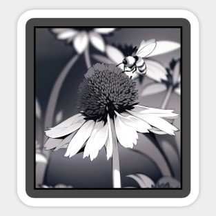 Flower and Bee Sticker